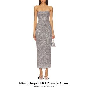 Camila Coelho Atiena Silver Strapless in XS